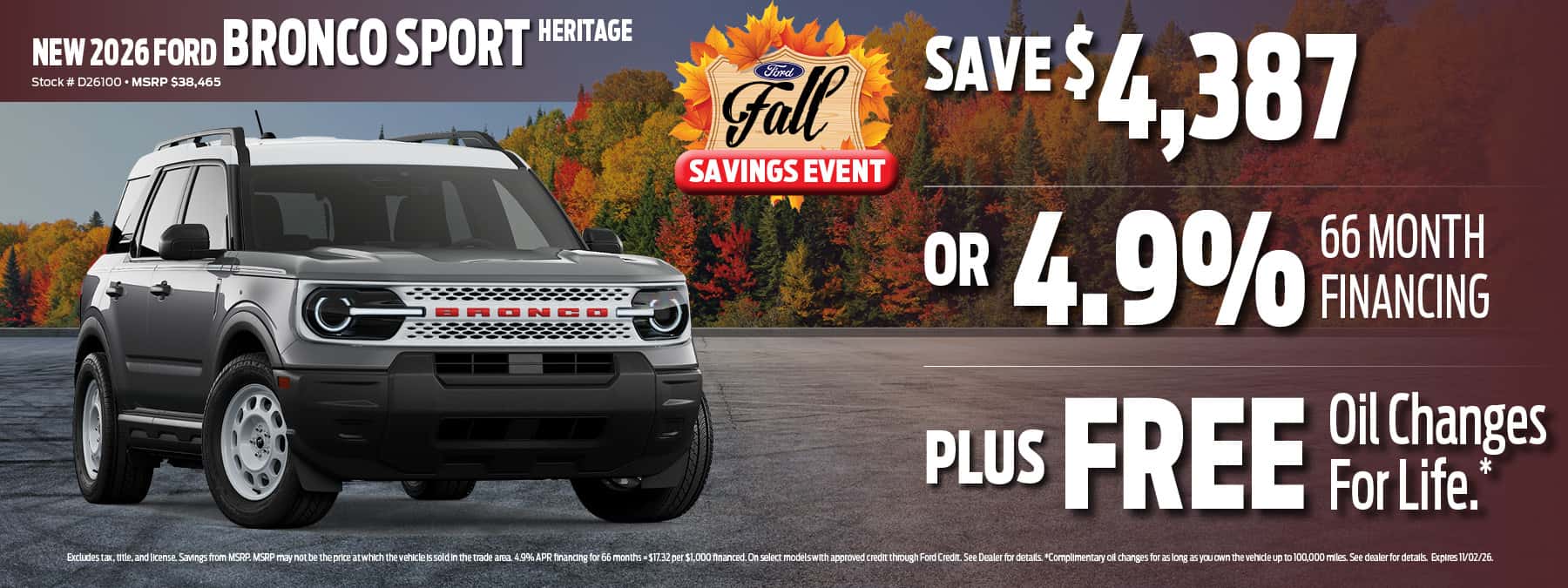 2026 Ford Bronco Sport Finance Offer | D'Orazio Ford