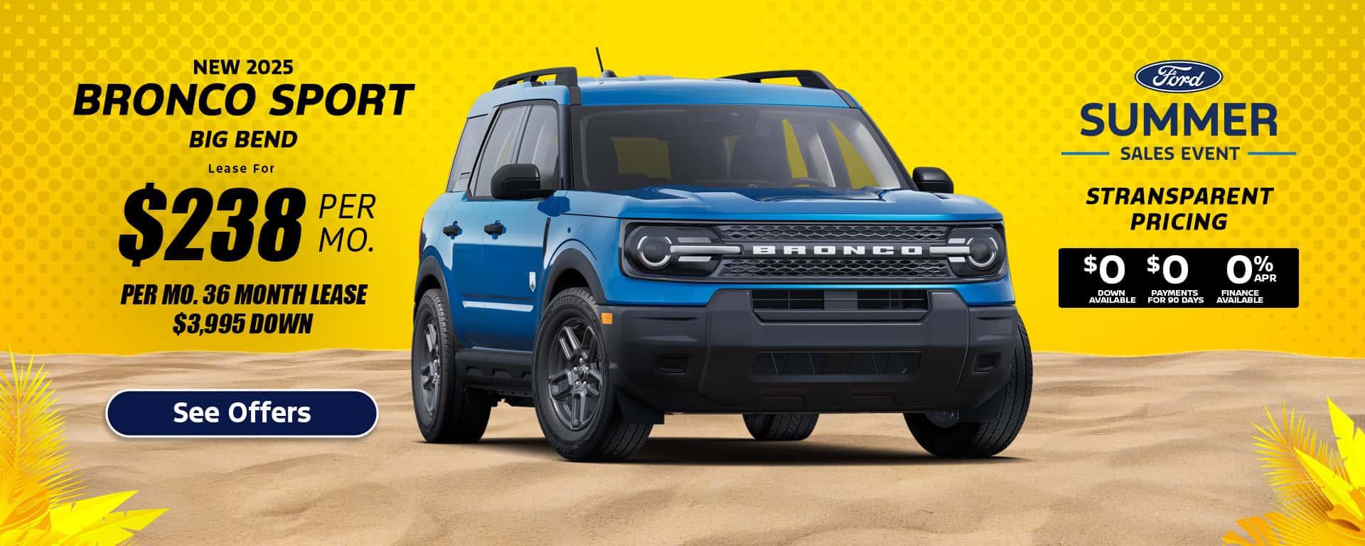 New Ford Bronco Sport lease special