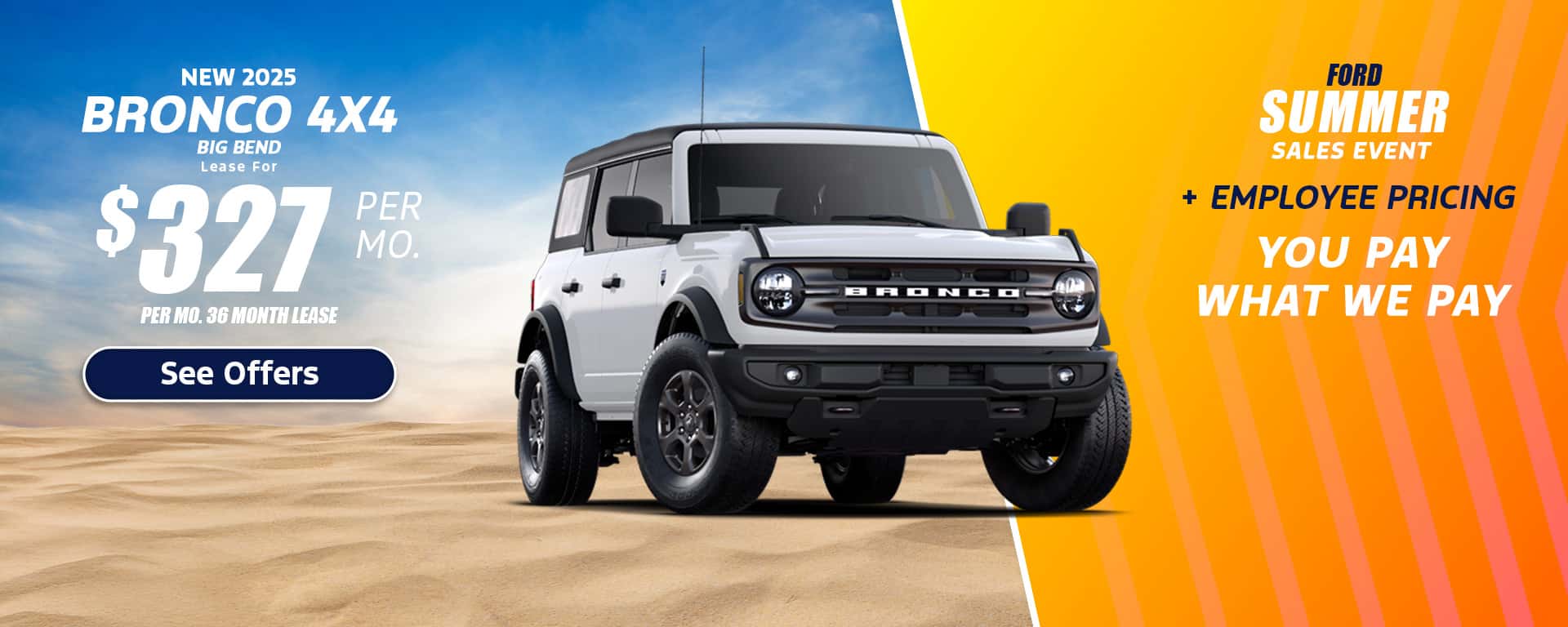 New Ford Bronco 4x4 Lease Special