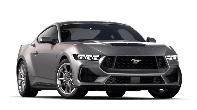 2025 Ford Mustang sports car parked outside Atlanta, GA dealership