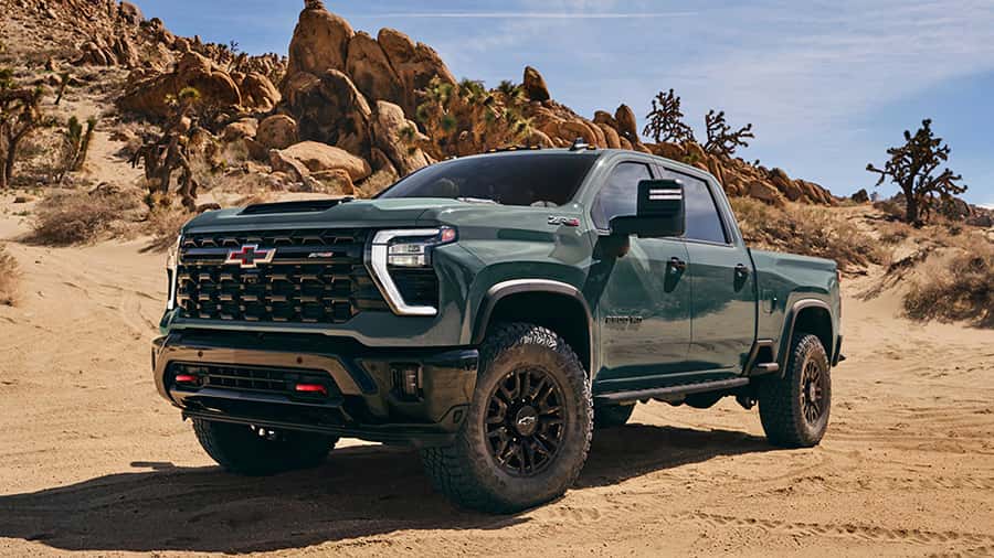 Chevy Truck in front of Rocks