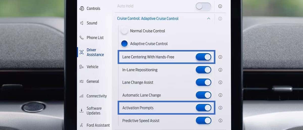 Screen to Enable Safety Driving Features