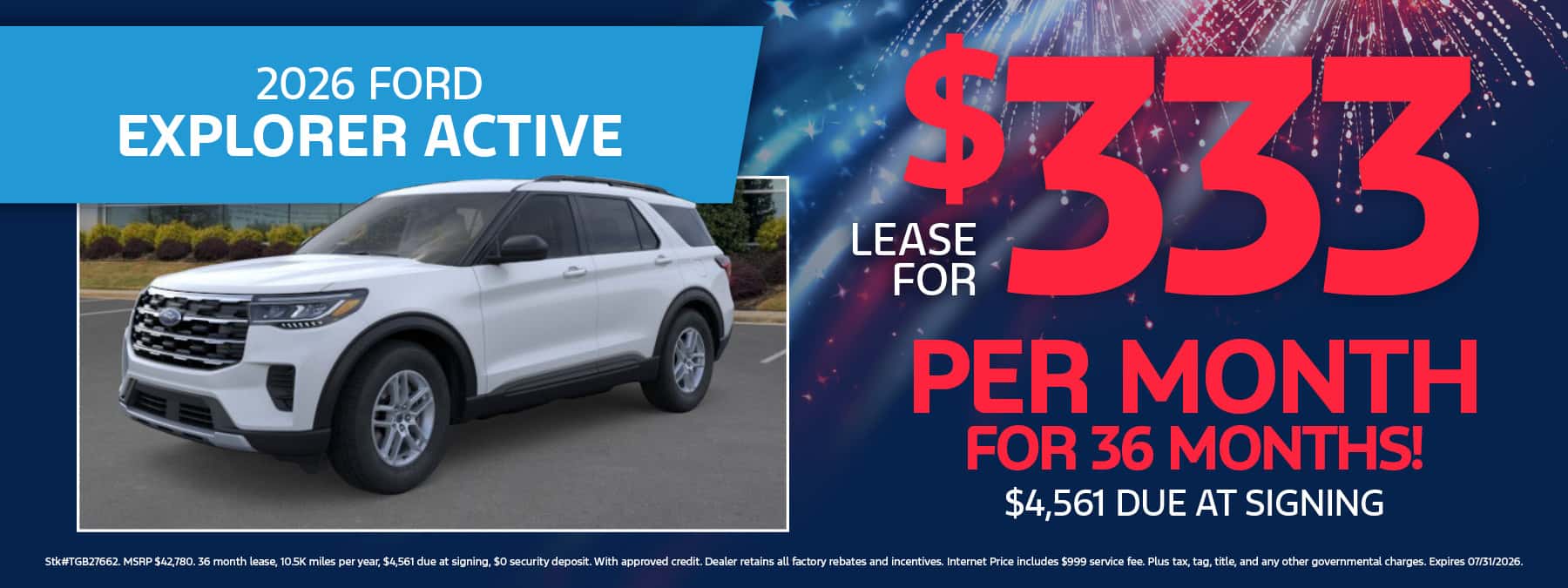 Lease Offer for 2026 Ford Explorer Active
