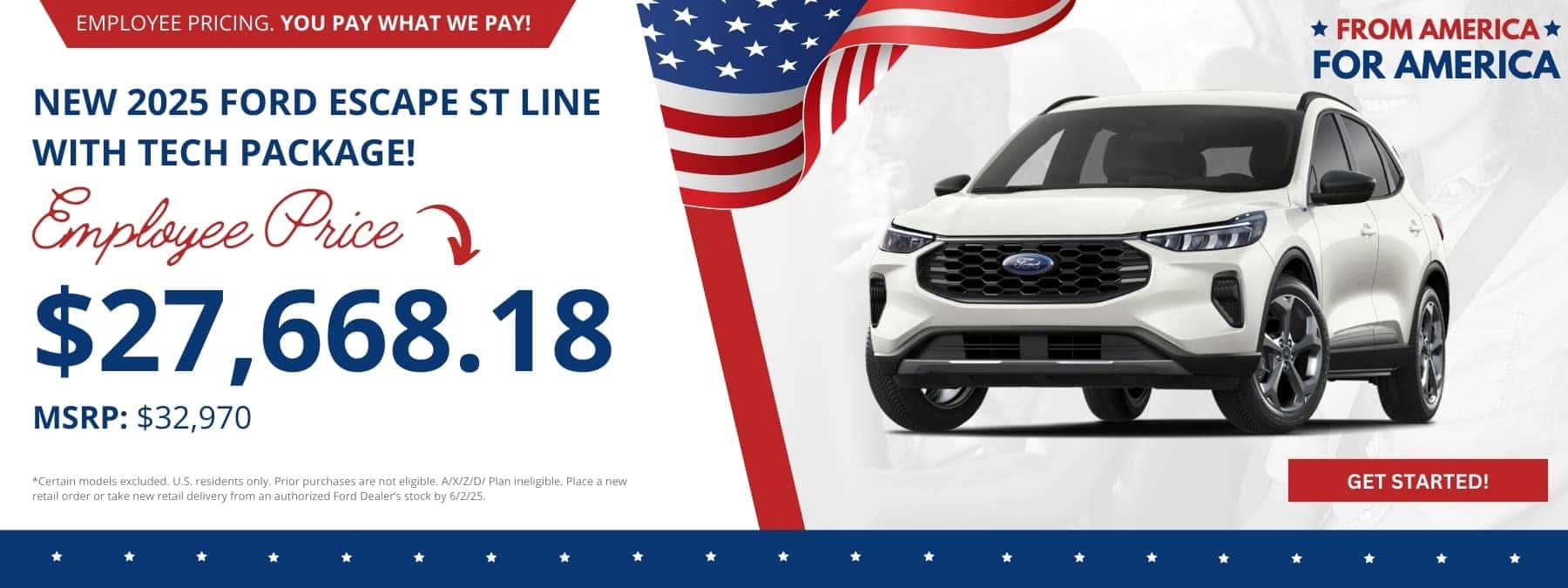Buy a New 2025 Ford Escape ST Line with Tech package! MSRP $32,970, Employee Price $27,668.18 at Step One Ford Crestview in Crestview, FL. Select the image to view matching inventory.