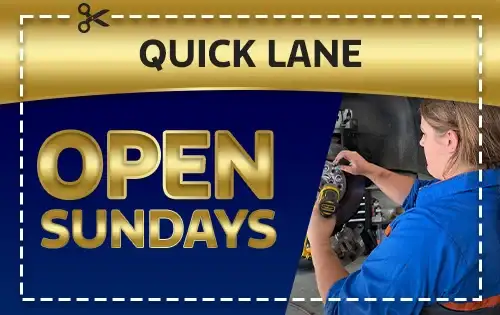 Quick Lane Now Open On Sundays