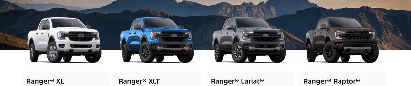 2025 Ford Ranger Trim Comparison