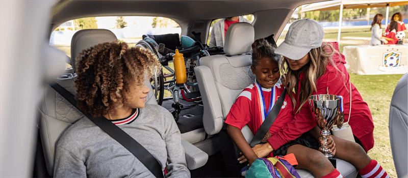 Family riding inside 2026 Ford Explorer