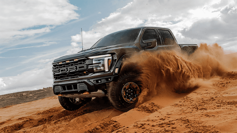 2026 Ford F-150 driving on sand