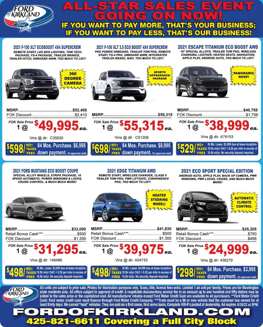 Ford of Kirkland Homepage Ad