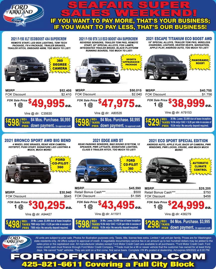 Ford of Kirkland Homepage Ad