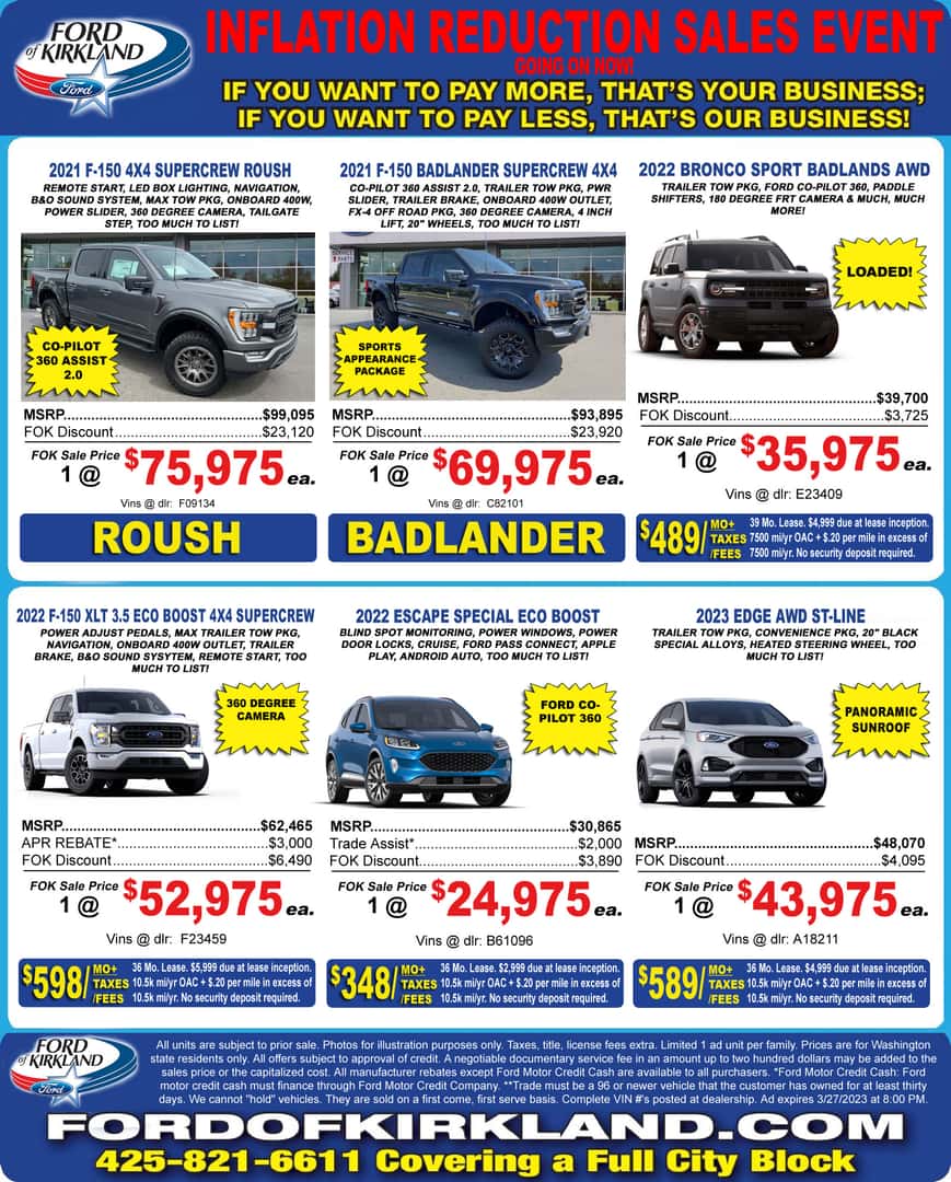 Ford of Kirkland Homepage Ad