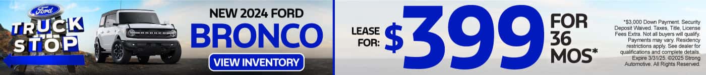 New 2024 Ford Bronco Lease for $399 for 36 Months*