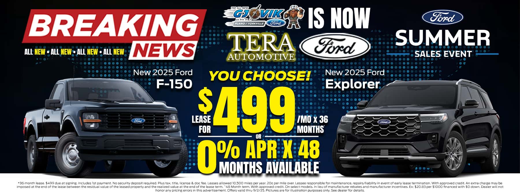 2025 Ford F-150 or 2025 Ford Explorer