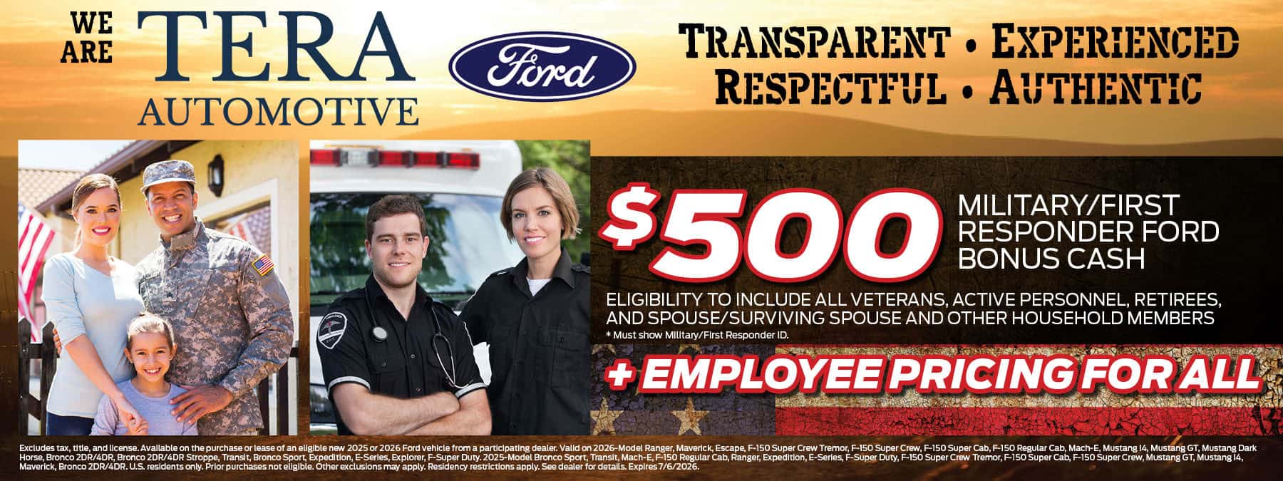 Military & First Responder Bonus Cash Offer