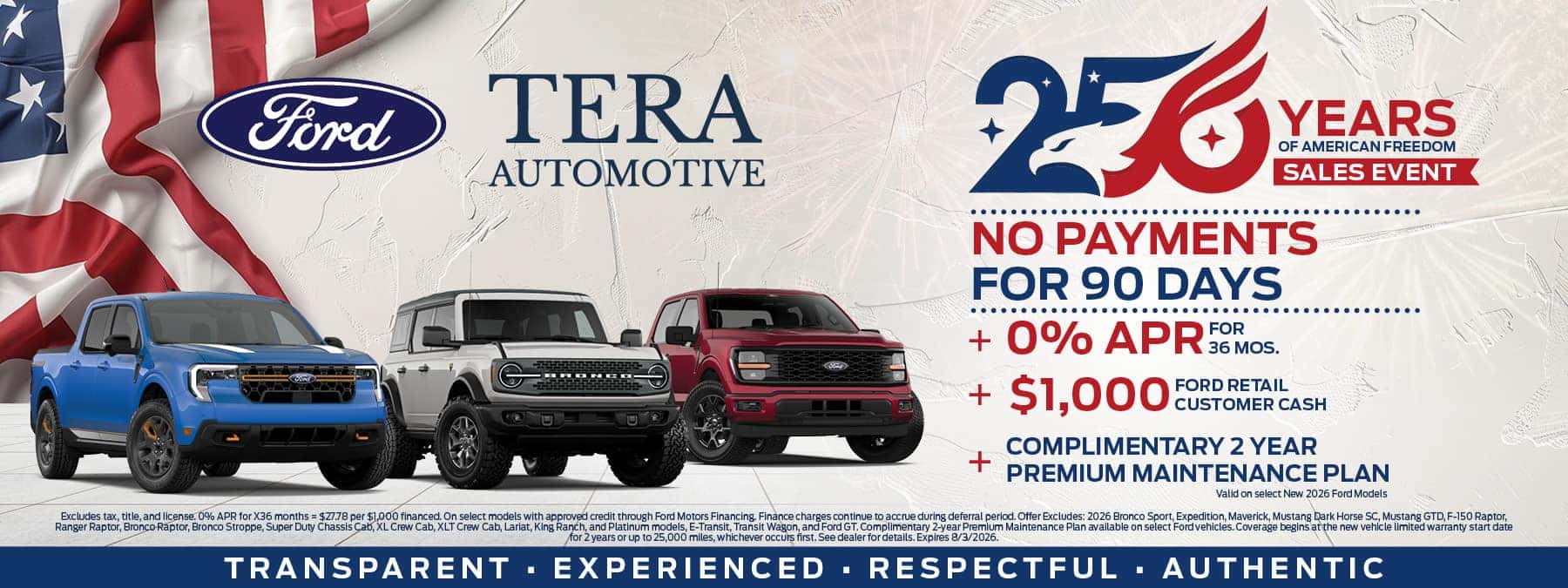 No Payments for 90 Days Offer | TERA Ford
