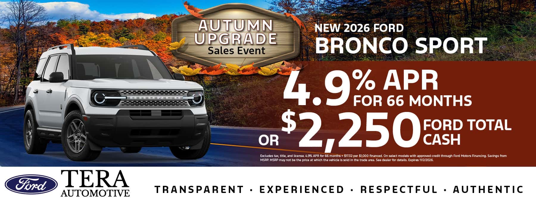 2026 Ford Bronco Sport Offer