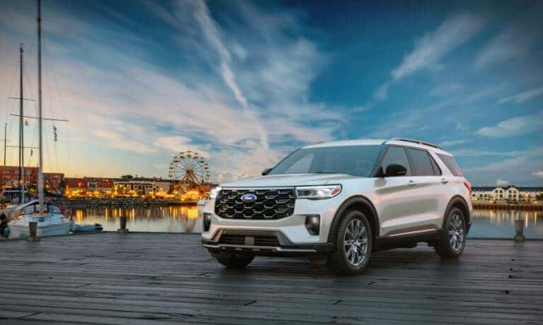 2026 Ford Explorer parked on a dock