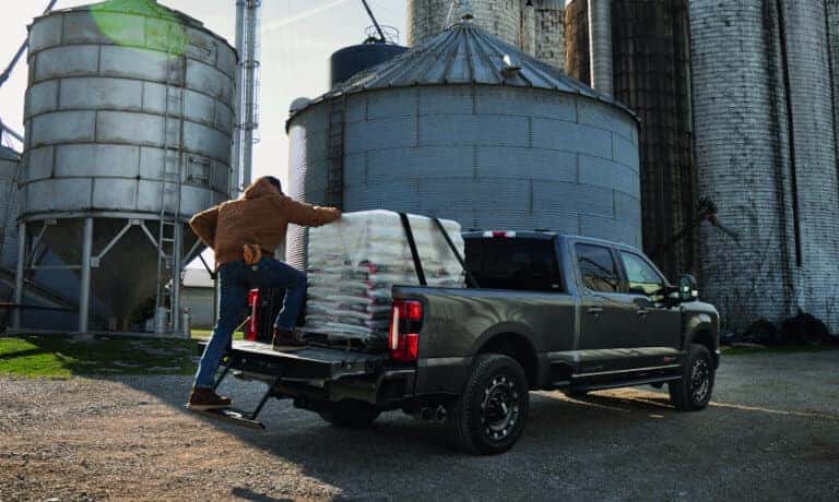 2027 Ford Super Duty with cargo in the bed
