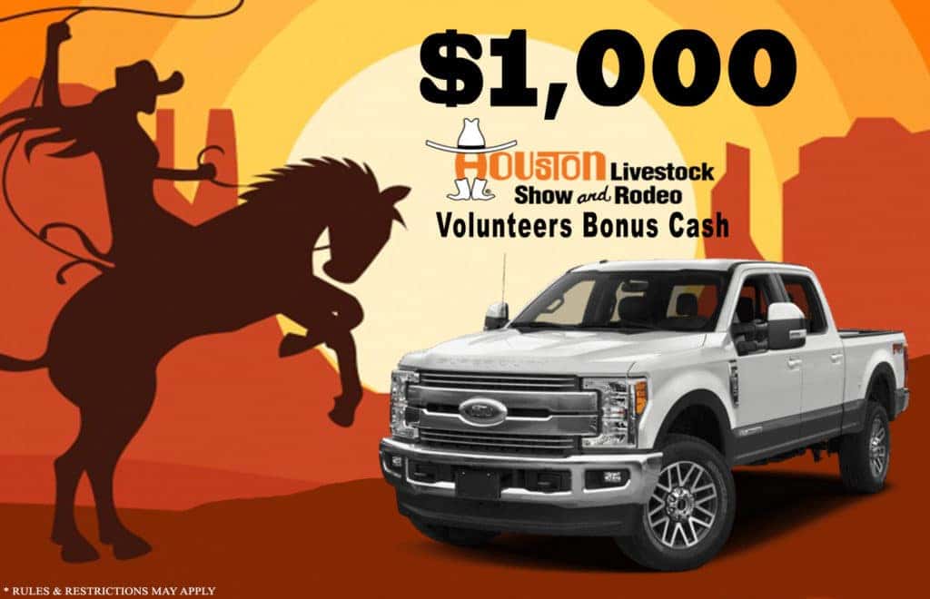 Bonus Day Rodeo Houston Rodeo Volunteer Bonus Cash | Gullo Ford of Conroe