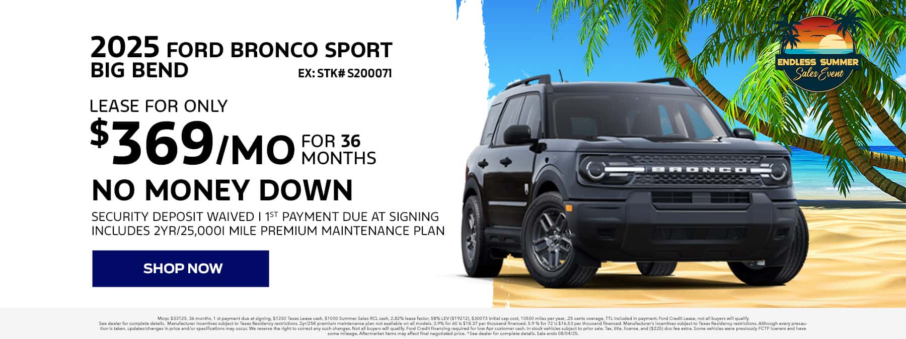 July Bronco Offer
