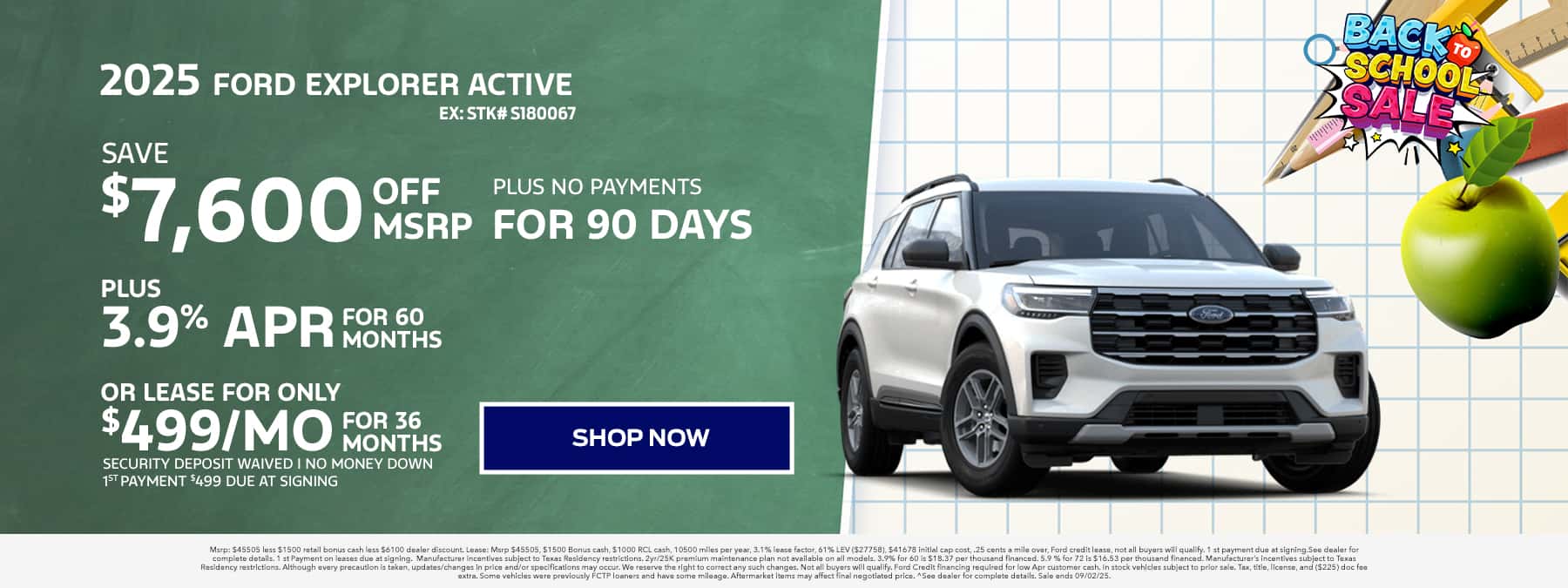 August Explorer Offer