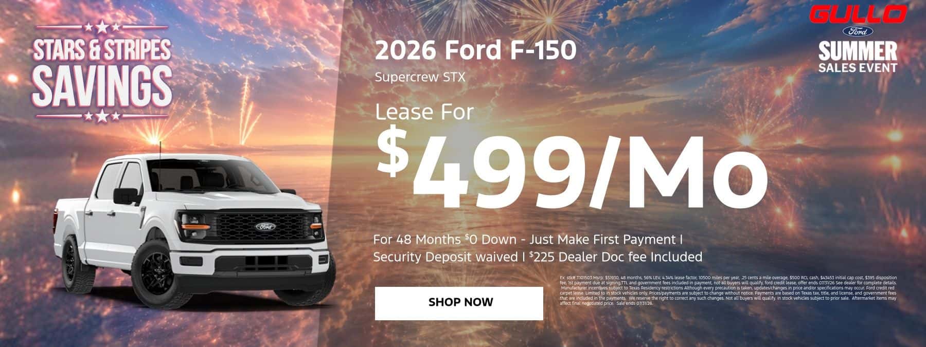 July F150 Lease Offer