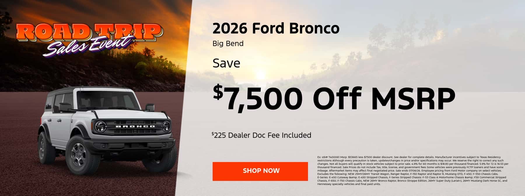 June Bronco Offer