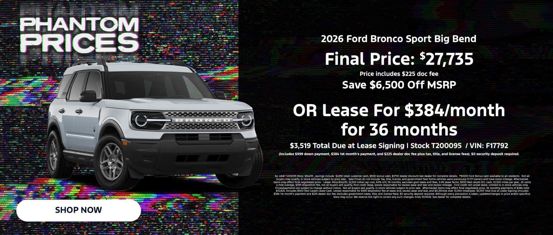 October Bronco Offer