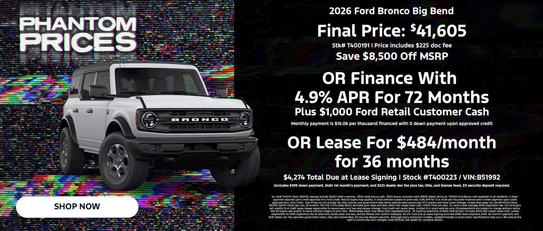 October Bronco Offer