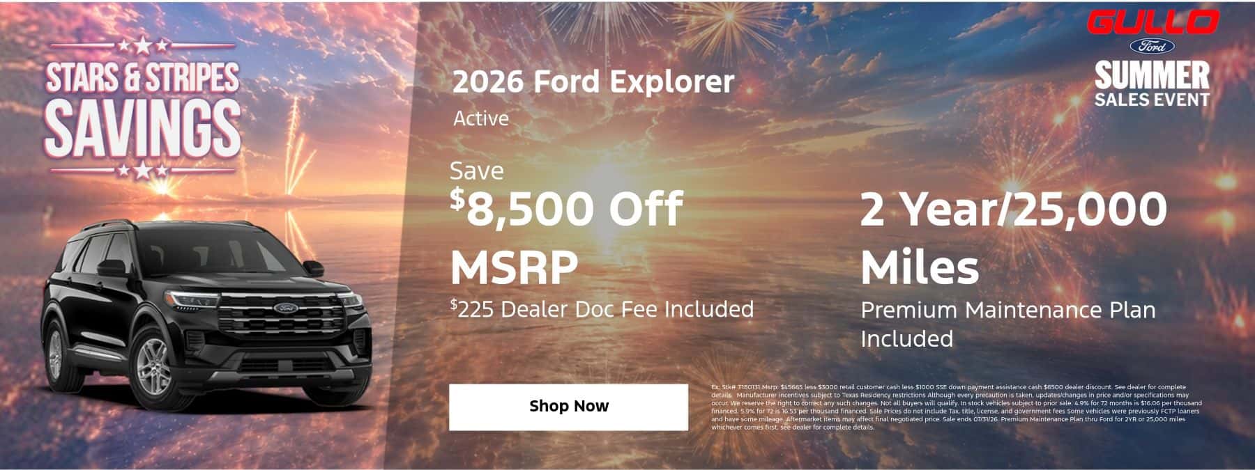 July Explorer Discount