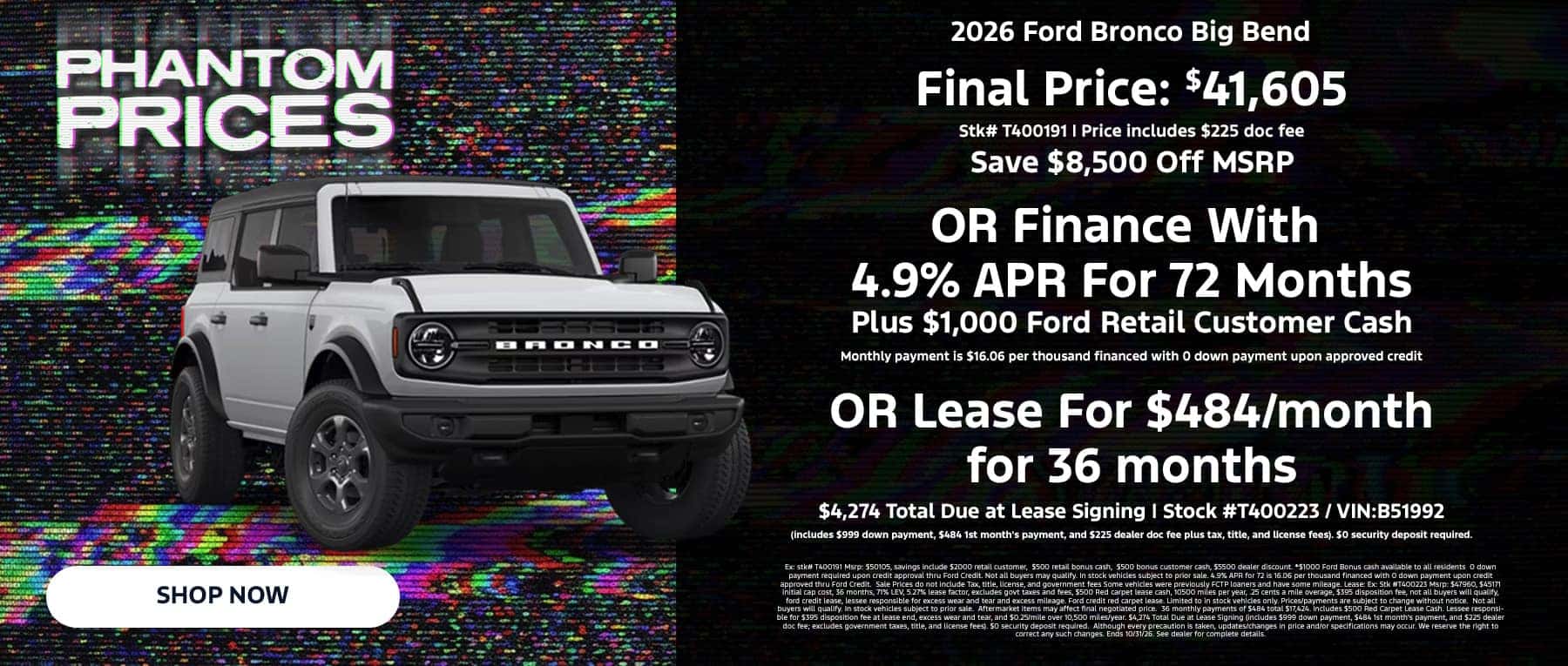 October Bronco Offer