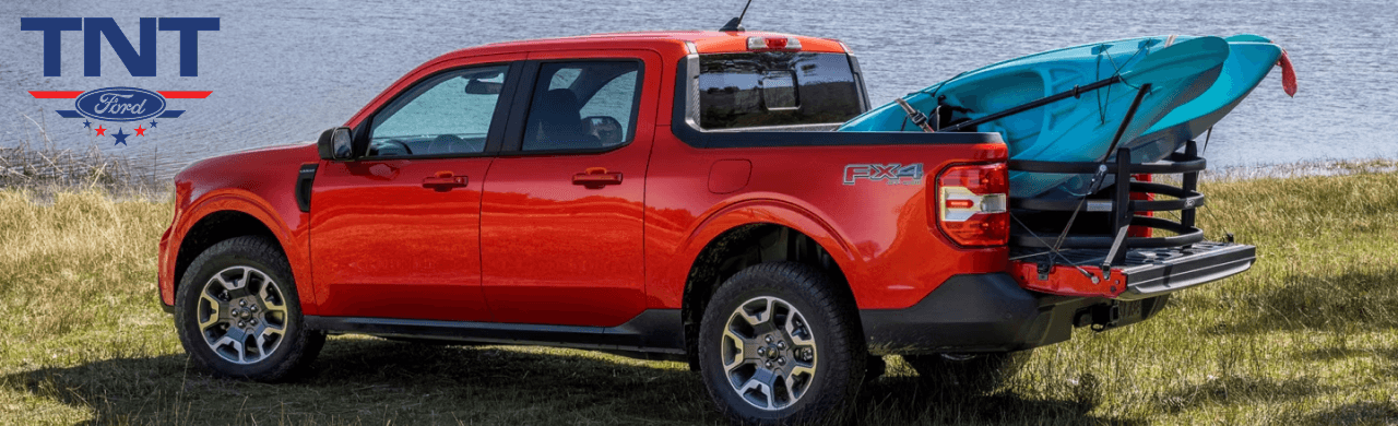A sleek 2024 Ford Maverick parked at TNT Ford, showcasing its modern design and performance.