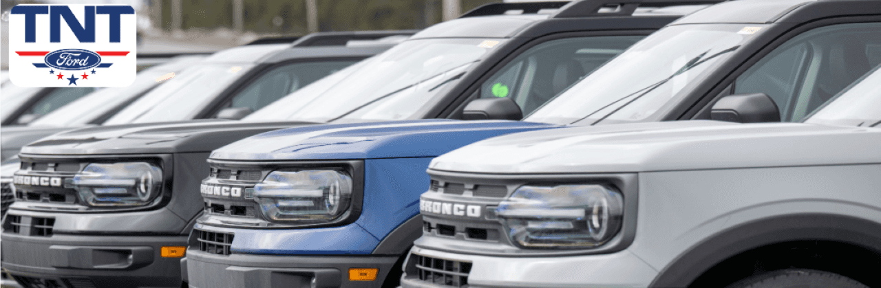 A lineup of the latest Ford SUVs showcased at TNT Ford in Red Oak, IA, is ready for your next adventure.