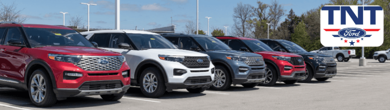A used Ford Explorer parked on the lot at TNT Ford in Red Oak, IA