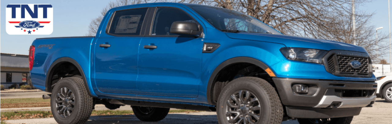 Certified used Ford Ranger parked outside the TNT Ford dealership in Red Oak, IA
