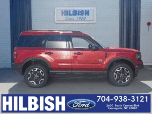 red ford bronco sport being highlighted