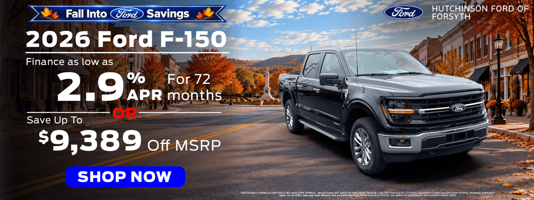 2.9% APR for 72 months on a New F-150