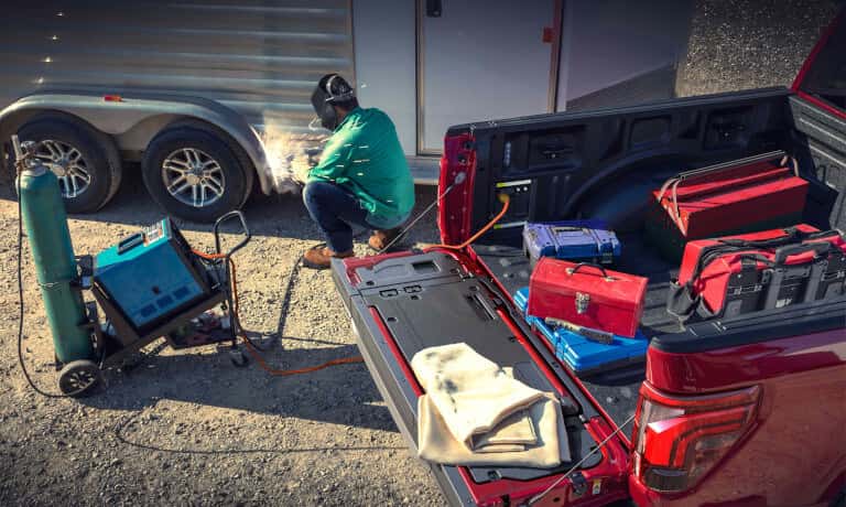 2026 Ford F-150 with bed powering welding equipment