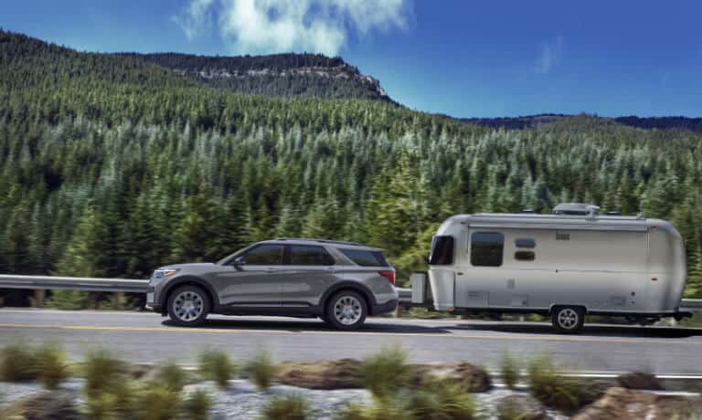 2026 Ford Explorer towing an RV