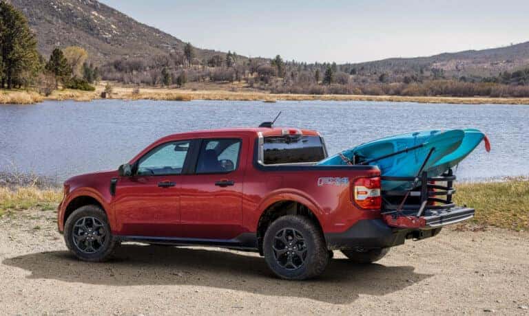 2026 Ford Maverick with a kayak in the bed