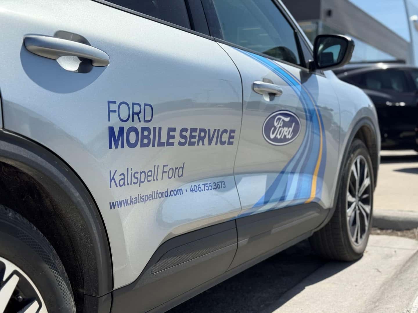 Kalispell Ford Mobile Service Vehicle outside the Kalispell Ford Store