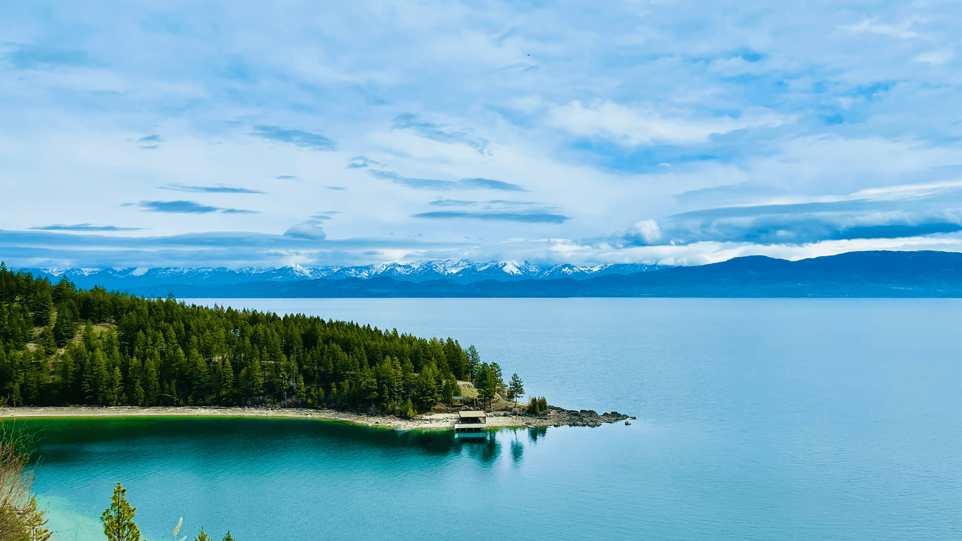 Flathead Lake and the Mission mountain range