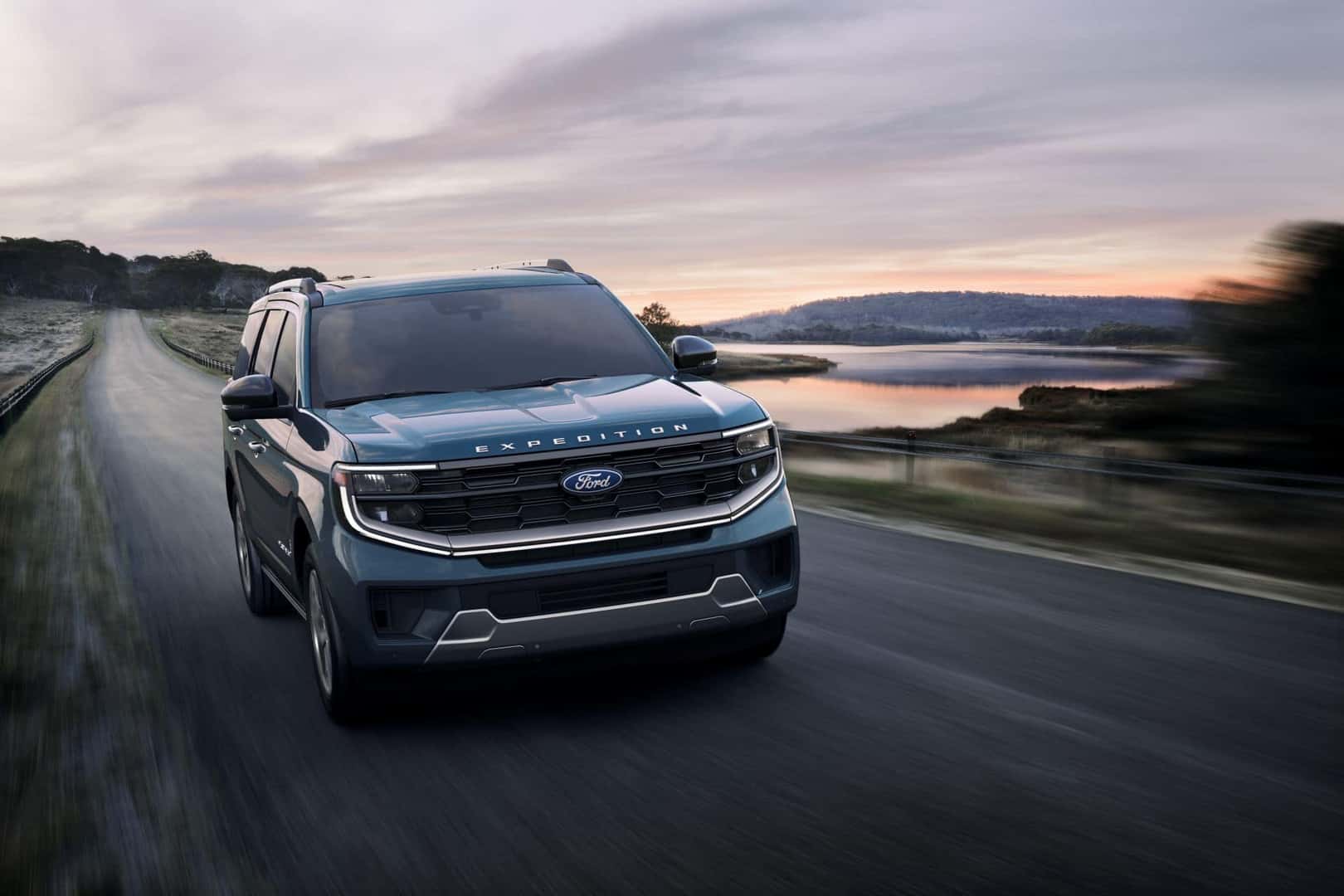 2025 Ford Expedition driving on a backroad