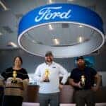 Some of our staff with our CarFax dealer of the year awards at our Kalispell Ford store