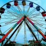 Ferris Wheel at a Fairgrounds at Dusk