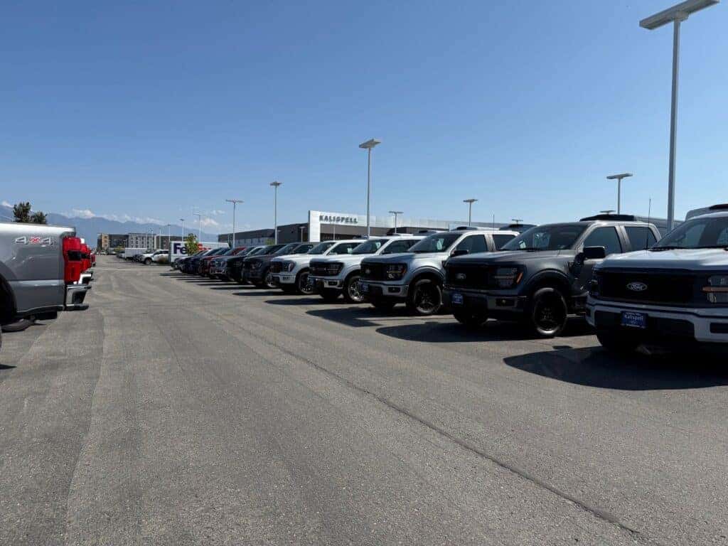 New F-150s at the Kalispell Ford lot in Kalispell Montana