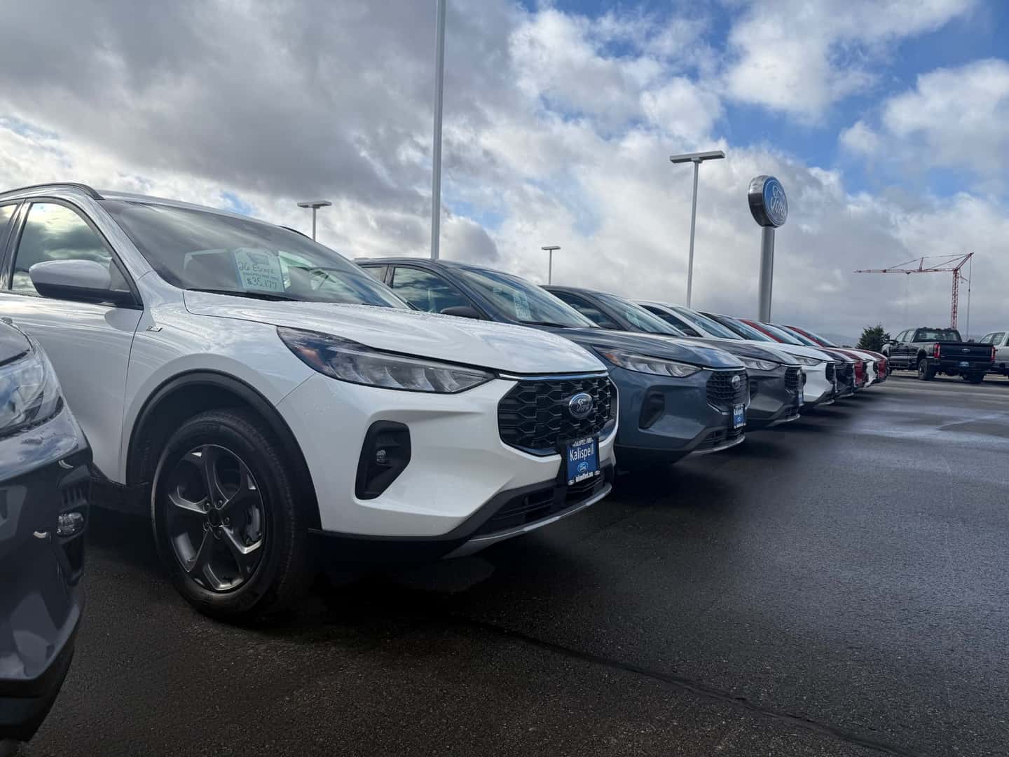 Row of Ford Escape's at the Kalispell Ford dealership in Northwest Montana