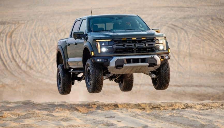 Ford F-150 off roading in sand dunes