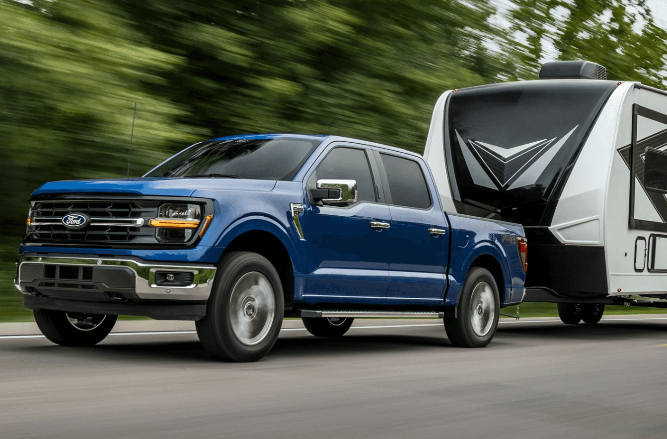 2024 Blue Ford F-150 Truck Towing