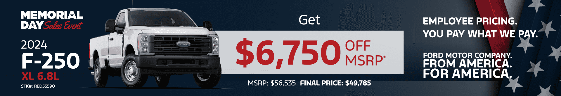 2024 F250 XL 6.8L: Get $6,750 off MSRP